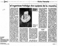 El ingenioso Hidalgo Don Quijote de la Mancha El ingenioso Hidalgo Don Quijote de la Mancha