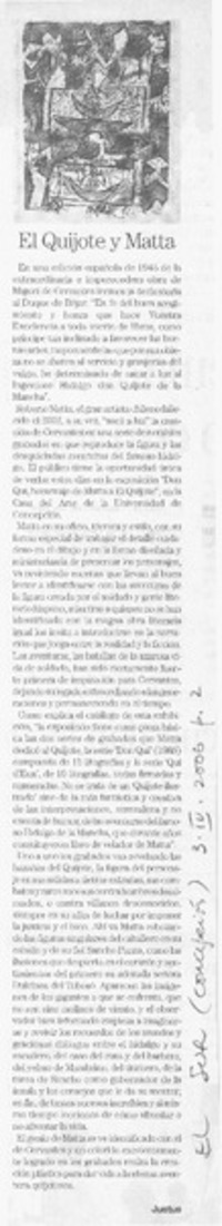 El Quijote y Matta El Quijote y Matta
