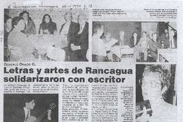 Letras y artes de Rancagua solidarizaron con escritor Letras y artes de Rancagua solidarizaron con escritor