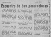Encuentro de dos generaciones Encuentro de dos generaciones