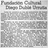 Fundación Cultural Diego Dublé Urrutia. Fundación Cultural Diego Dublé Urrutia.