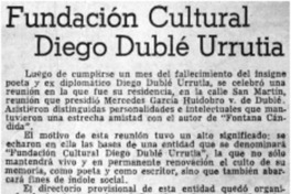 Fundación Cultural Diego Dublé Urrutia. Fundación Cultural Diego Dublé Urrutia.