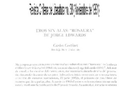 Eros sin alas, "Rosaura" de Jorge Edwards Eros sin alas, "Rosaura" de Jorge Edwards