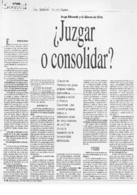 Juzgar o consolidar? Juzgar o consolidar?