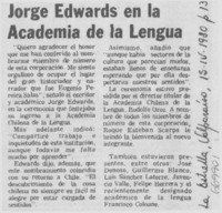 Jorge Edwards en la Academia de la Lengua. Jorge Edwards en la Academia de la Lengua.