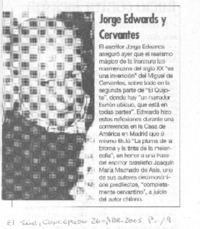 Jorge Edwards y Cervantes Jorge Edwards y Cervantes