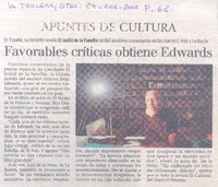 Favorables críticas obtiene Edwards Favorables críticas obtiene Edwards