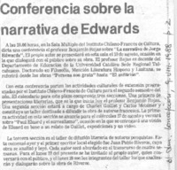 Conferencia sobre la narrativa de Edwards Conferencia sobre la narrativa de Edwards