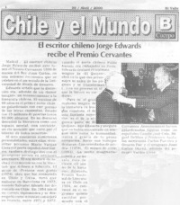 El Escritor chileno Jorge Edwards recibe el Premio Cervantes El Escritor chileno Jorge Edwards recibe el Premio Cervantes