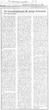 El resucitamiento de Jorge Edwards. El resucitamiento de Jorge Edwards.