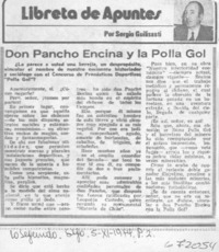 Don Pancho Encina y la Polla Gol Don Pancho Encina y la Polla Gol