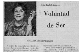 Voluntad de ser : Voluntad de ser :