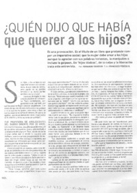 ¿Quién dijo que había que querer a los hijos? (entrevistas) ¿Quién dijo que había que querer a los hijos? (entrevistas)