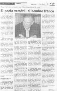 El Poeta versátil, el hombre franco. El Poeta versátil, el hombre franco.