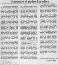Homenaje al Padre Escudero Homenaje al Padre Escudero