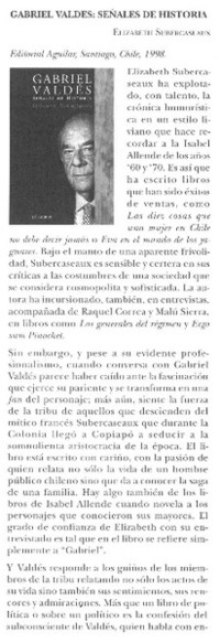 Gabriel Valdés: señales de historia Gabriel Valdés: señales de historia