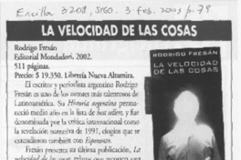 La velocidad de las cosas La velocidad de las cosas