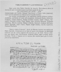 Pablo Garrido y la eternidad. Pablo Garrido y la eternidad.