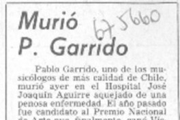 Murió P. Garrido. Murió P. Garrido.