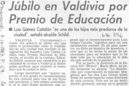 Júbilo en Valdivia por premio de educación. Júbilo en Valdivia por premio de educación.