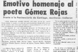Emotivo homenaje al poeta Gómez Rojas Emotivo homenaje al poeta Gómez Rojas