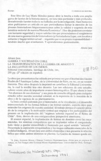 Guerra y sociedad en Chile. Guerra y sociedad en Chile.