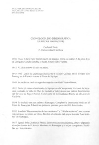 Cronología bio-biográfica de Oscar Hahn Cronología bio-biográfica de Oscar Hahn