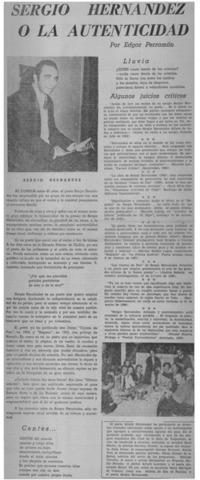 Sergio Hernández o la autenticidad Sergio Hernández o la autenticidad