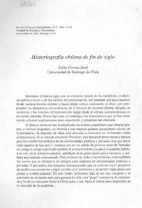 Historiografía chilena de fin de siglo Historiografía chilena de fin de siglo