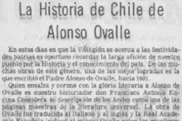 La historia de Chile de Alonso Ovalle La historia de Chile de Alonso Ovalle