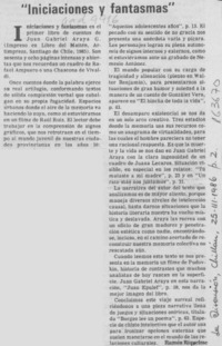 "Iniciaciones y fantasmas" "Iniciaciones y fantasmas"