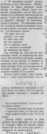 El abundante mundo" El abundante mundo"