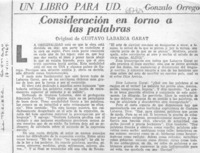 Consideraciones en torno a las palabras Consideraciones en torno a las palabras
