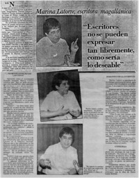 Marina Latorre, escritora magallánica. Marina Latorre, escritora magallánica.