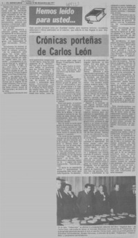 Crónicas portelas de Carlos León. Crónicas portelas de Carlos León.