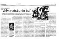 "Volver atrás, sin ira" "Volver atrás, sin ira"