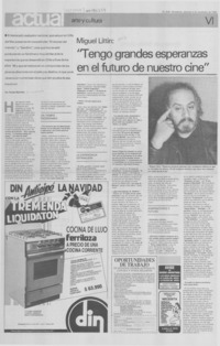 "Tengo grandes esperanzas en el futuro de nuestro cine" "Tengo grandes esperanzas en el futuro de nuestro cine"