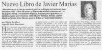Nuevo libro de Javier Marías Nuevo libro de Javier Marías