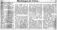 Mariategui en China Mariategui en China