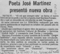 Poeta José Martínez presentó nueva obra. Poeta José Martínez presentó nueva obra.