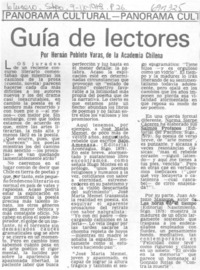 Guía de lectores Guía de lectores