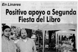 Positivo apoyo a Segunda Feria del Libro Positivo apoyo a Segunda Feria del Libro