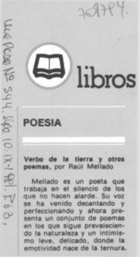 Verbo de la tierra y otros poemas. Verbo de la tierra y otros poemas.