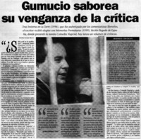 Gumucio saborea su venganza de la crítica Gumucio saborea su venganza de la crítica