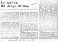 La Salida de Jorge Millas. La Salida de Jorge Millas.