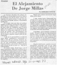 El alejamiento de Jorge Millas El alejamiento de Jorge Millas