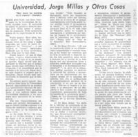 Universidad, Jorge Millas y otras cosas Universidad, Jorge Millas y otras cosas