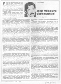 Jorge Millas, una clase magistral Jorge Millas, una clase magistral