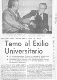Temo al exilio universitario. Temo al exilio universitario.