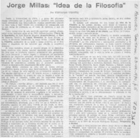 Jorge Millas, "Idea de la filosofía" Jorge Millas, "Idea de la filosofía"